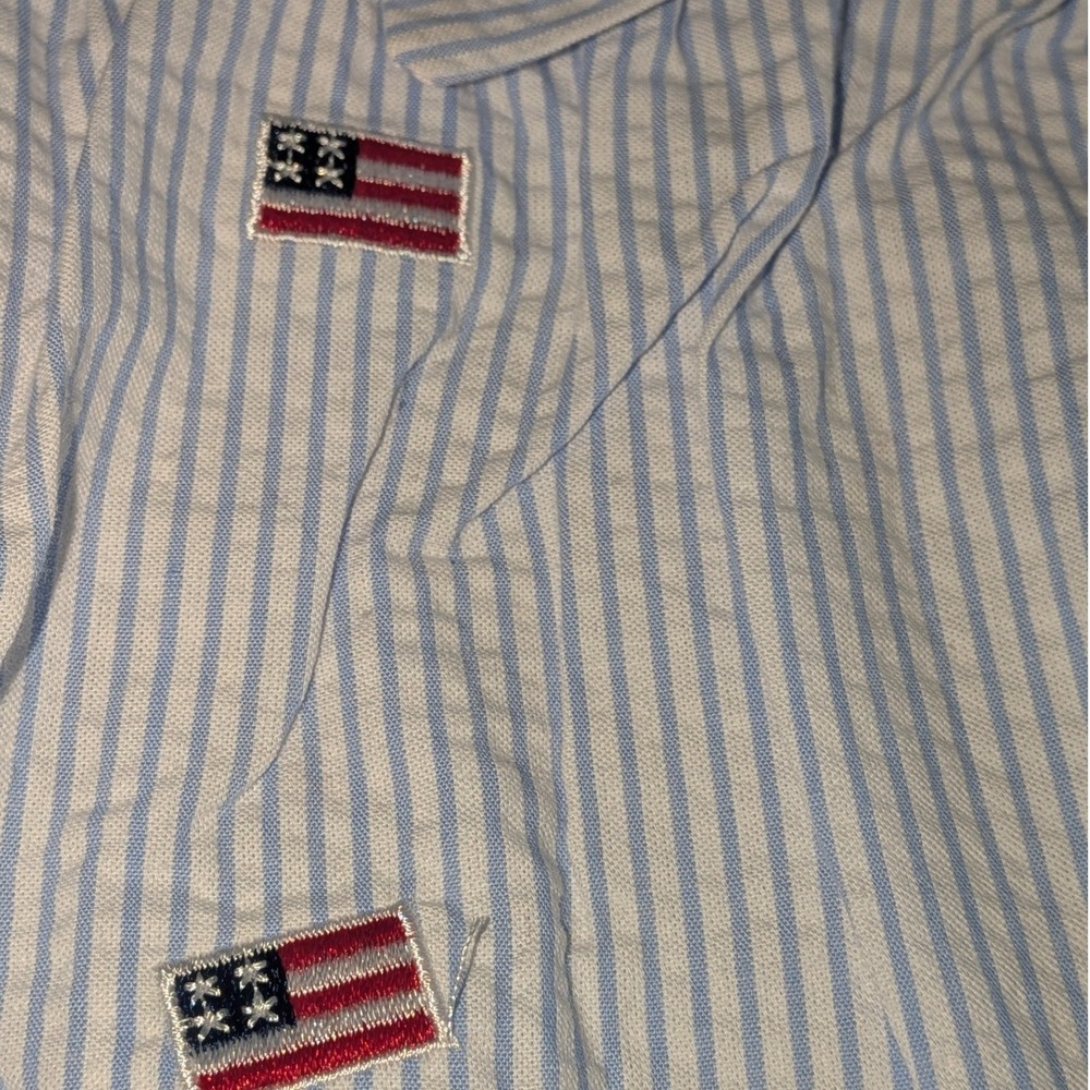 Adventurewear 360 Baby Seersucker American Flag Bubble Romper Headband 3M NWT - Picture 2 of 6